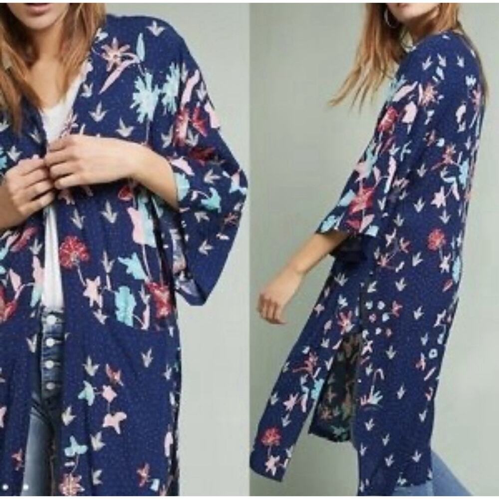 Anthropologie Bel Kazan Duster Kimono Artisan Art Deco Boho Resort One Size